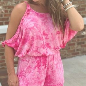 Hot Pink Tie Dye Romper